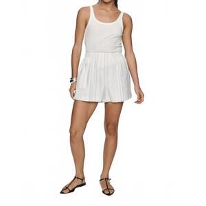 NEW MARLE alisa elasticated waistband short in ivory/blue stripe